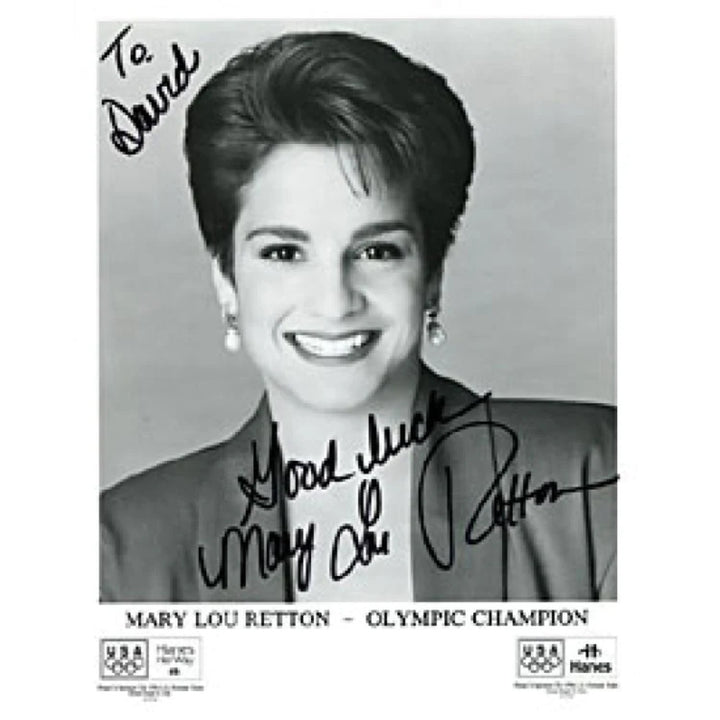 Mary Lou Retton Autographed Olympic Celebrity Black & White 8x10 Photo
