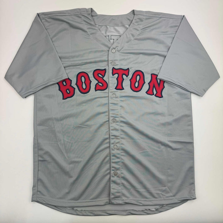 Autographed/Signed Pedro Martinez Boston Grey Jersey Beckett BAS COA