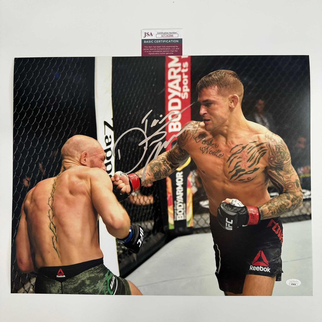 Autographed/Signed Dustin Poirier UFC Ultimate 16x20 Photo JSA COA