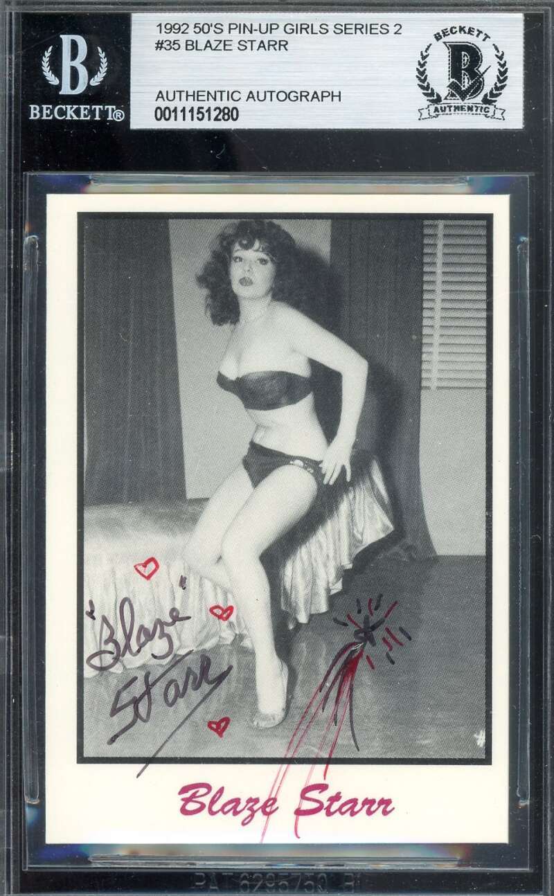 Blaze Starr Beckett BAS Signed 1992 50's Pin Up Girls Series 2 Autograph