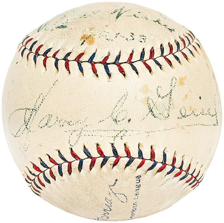 Harry Geisel Signed AL Harridge Baseball MLB Umpire Vintage 1932 Signature
