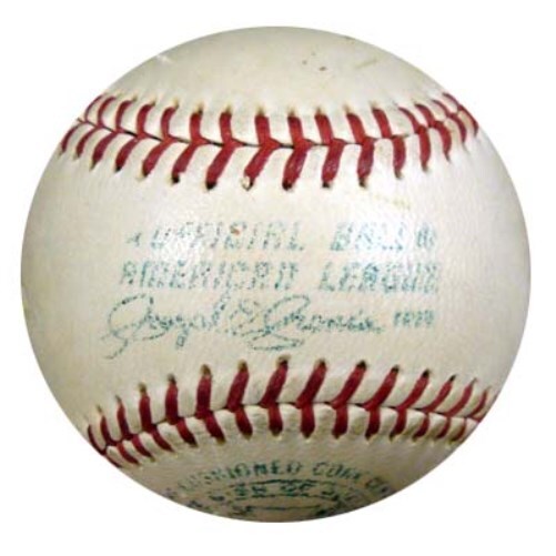 Mickey Mantle Auto Official AL Cronin Baseball Vintage Playing Days Sig PSA/DNA