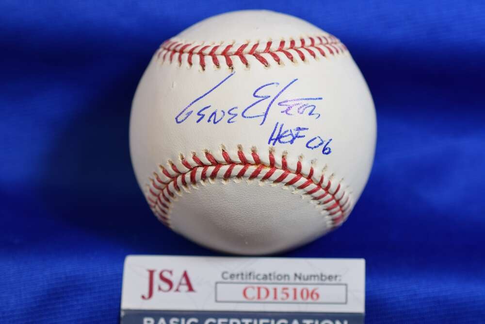 Gene Elston JSA COA Autograph OML Major League Signed Baseball HOF 06