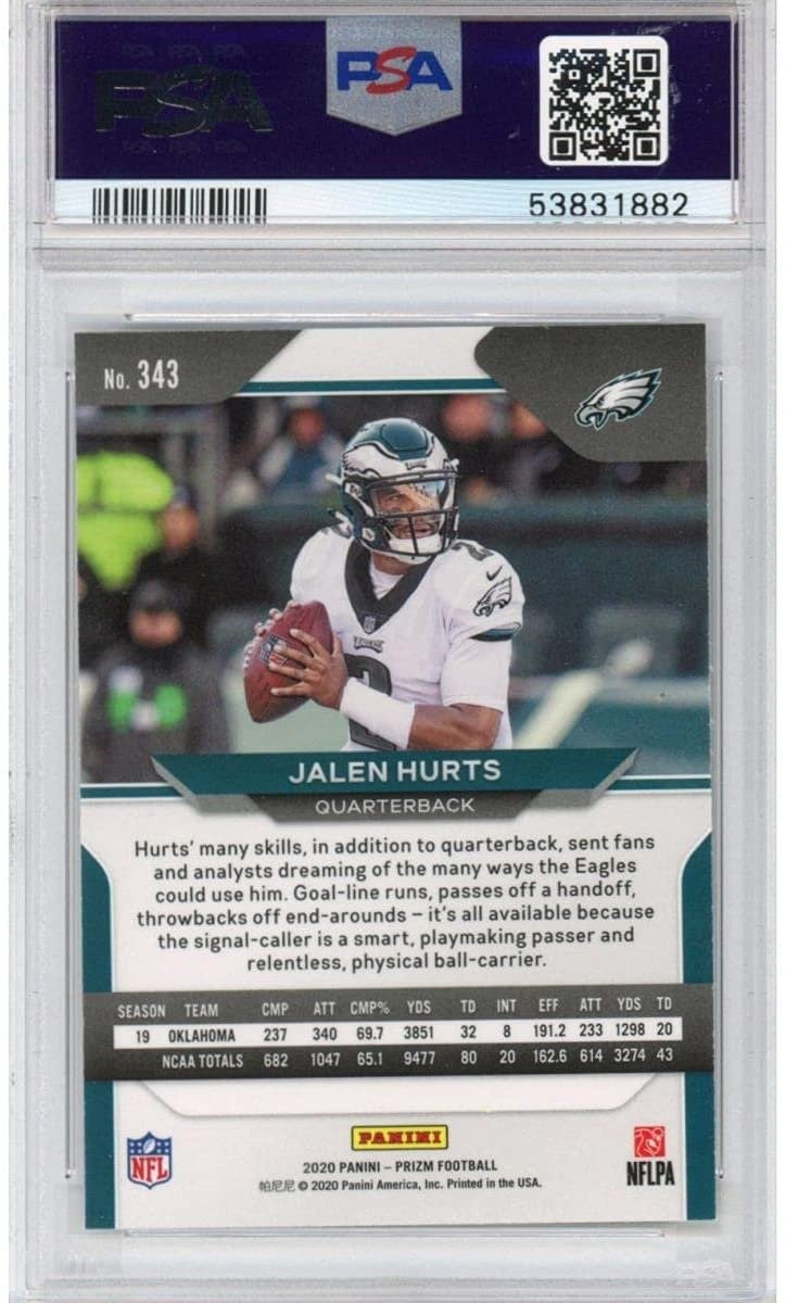 Graded 2020 Panini Prizm JALEN HURTS #343 Rookie RC Card PSA 10 Gem Mint