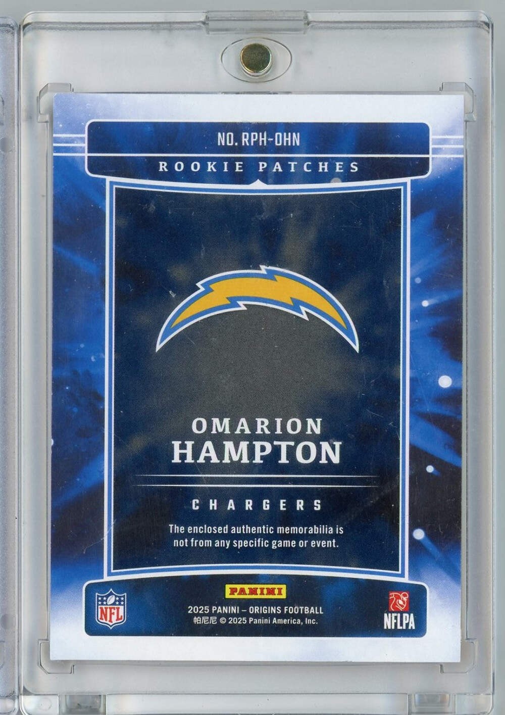 2025 Panini Origins Omarion Hampton #RPHOHN /75 Rookie Patches Relic Rookie Card