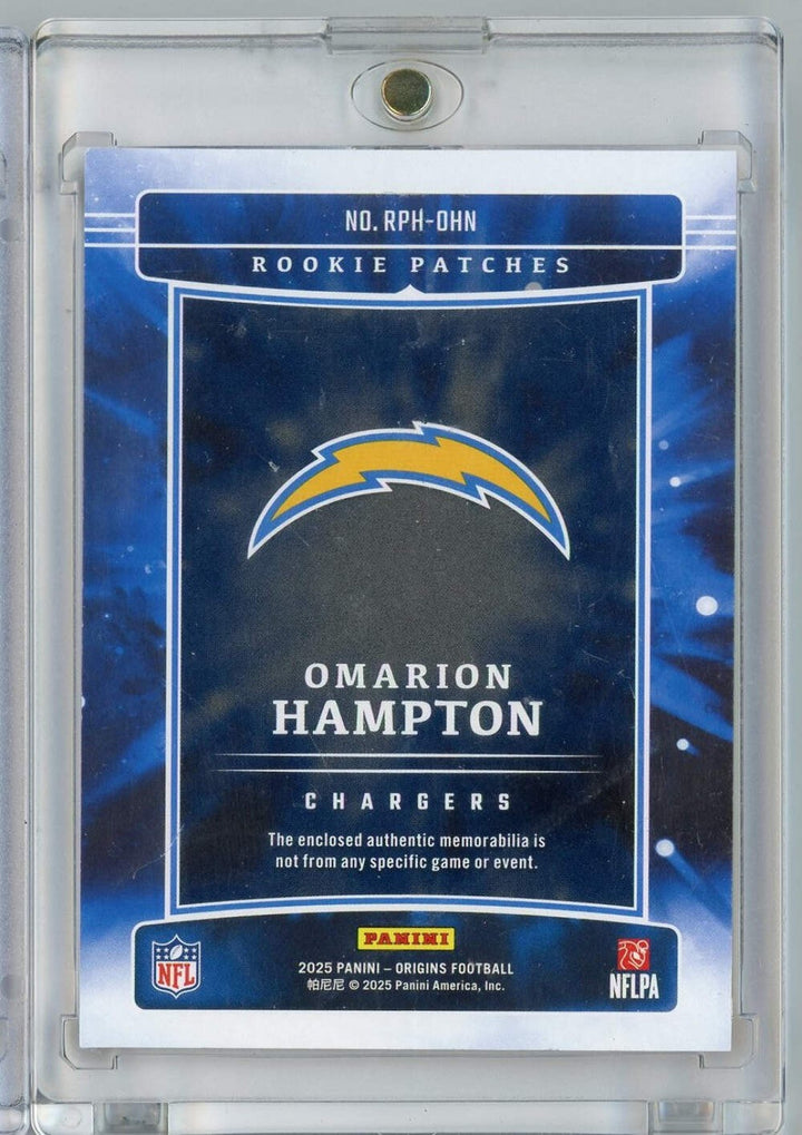2025 Panini Origins Omarion Hampton #RPHOHN /75 Rookie Patches Relic Rookie Card