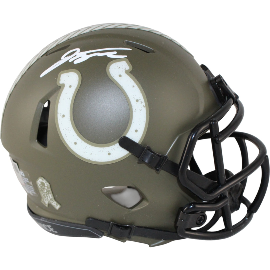 Jonathan Taylor Autographed Indianapolis Colts 22 STS Mini Helmet Fanatics 53678