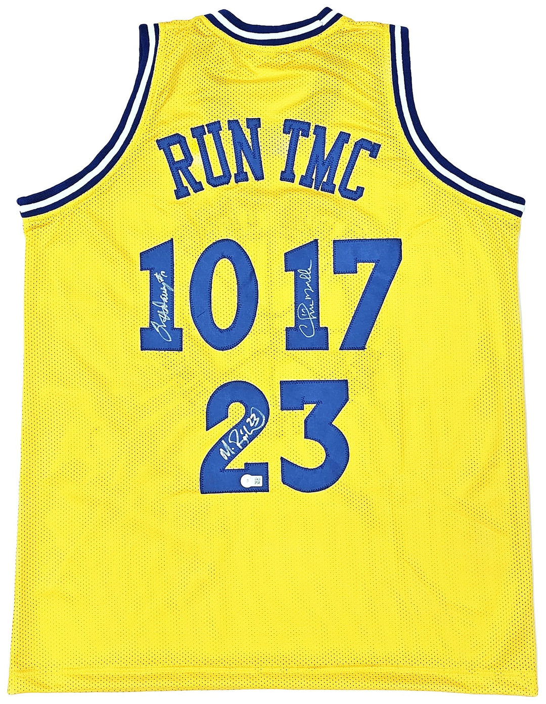 Warriors Chris Mullin, Tim Hardaway & Mitch Richmond Auto Jersey Run TMC Beckett