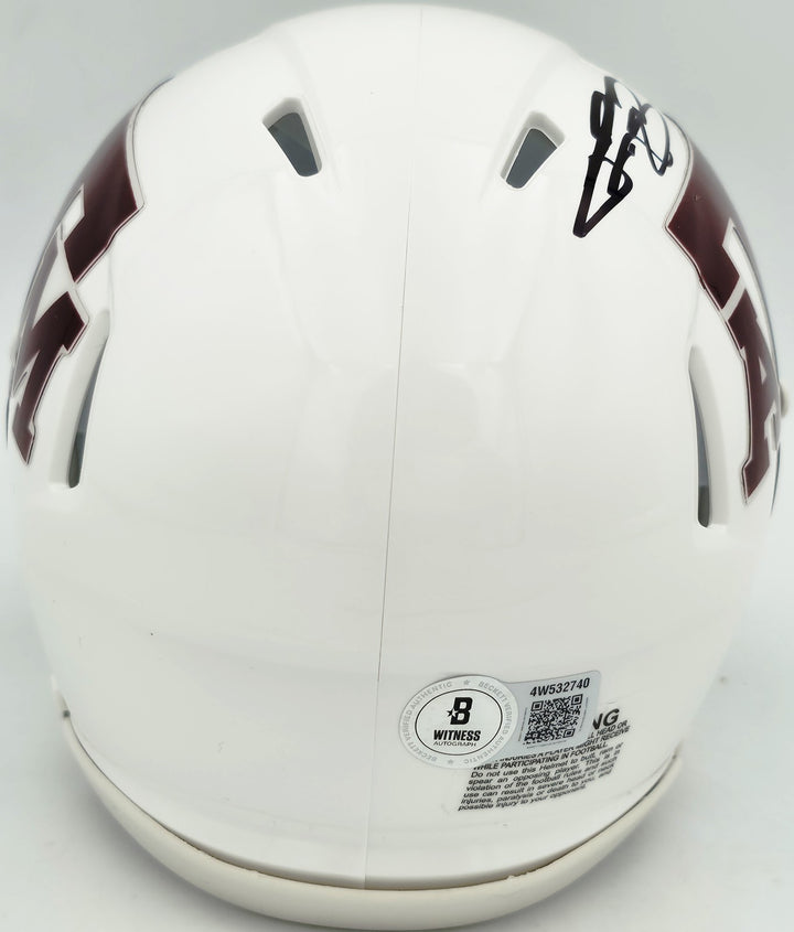 Johnny Manziel Signed Texas A&M Aggies White Speed Mini Helmet Beckett Witness