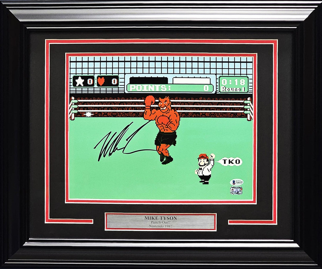 Mike Tyson Signed Framed 11x14 Photo Nintendo Punch-Out!! Beckett BAS