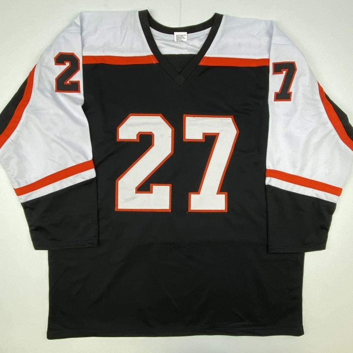 Autographed/Signed RON HEXTALL Philadelphia Black Jersey JSA COA Auto