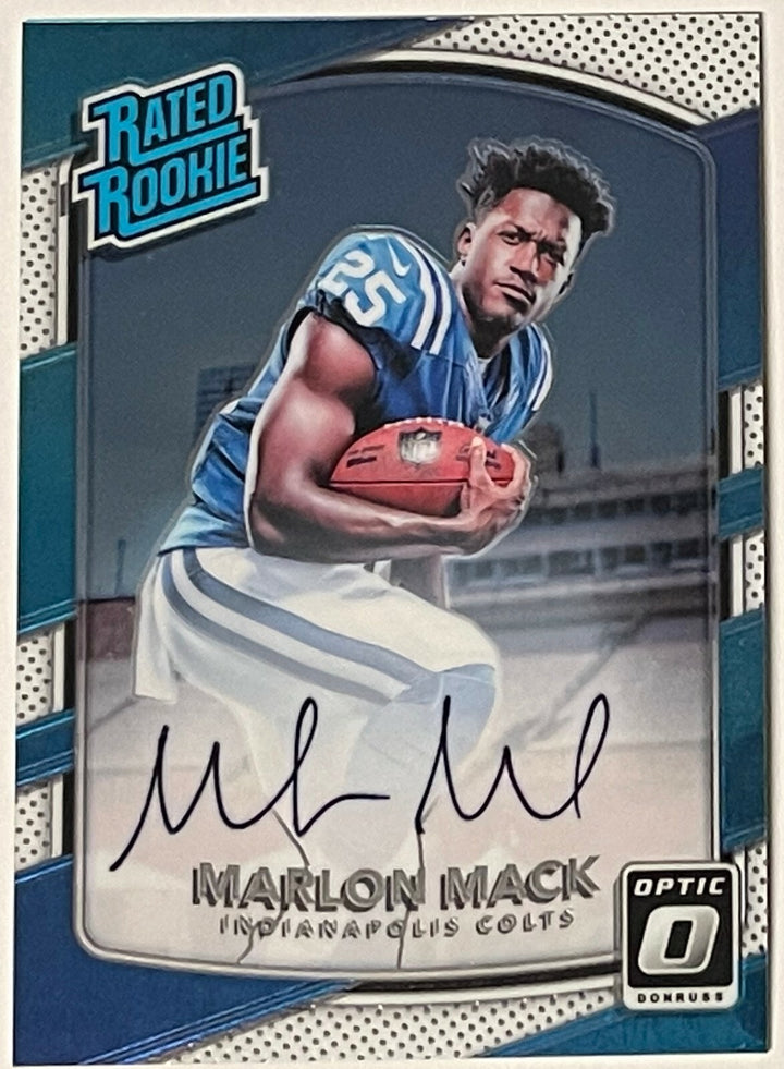 Marlon Mack signed 2017 Panini Donruss Optic Rated Rookie Card (RC) #152- 60/99