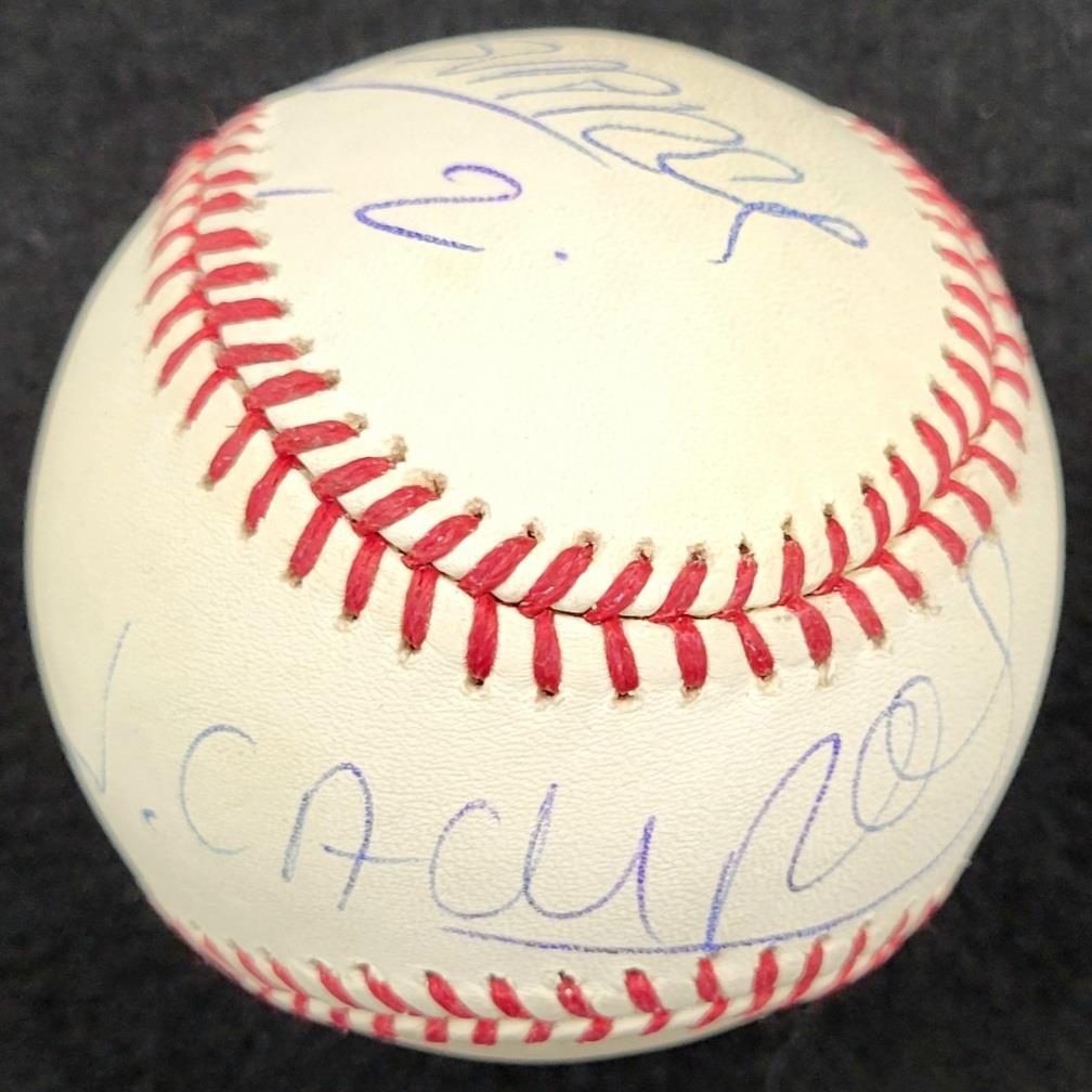 Jorge Campos & Claudio Suarez signed MLB Baseball autograph ~ Beckett BAS Mexico