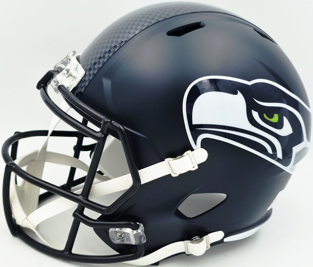 Leonard Williams Signed Seahawks Blue Full Size Speed Replica Helmet Beckett Wit