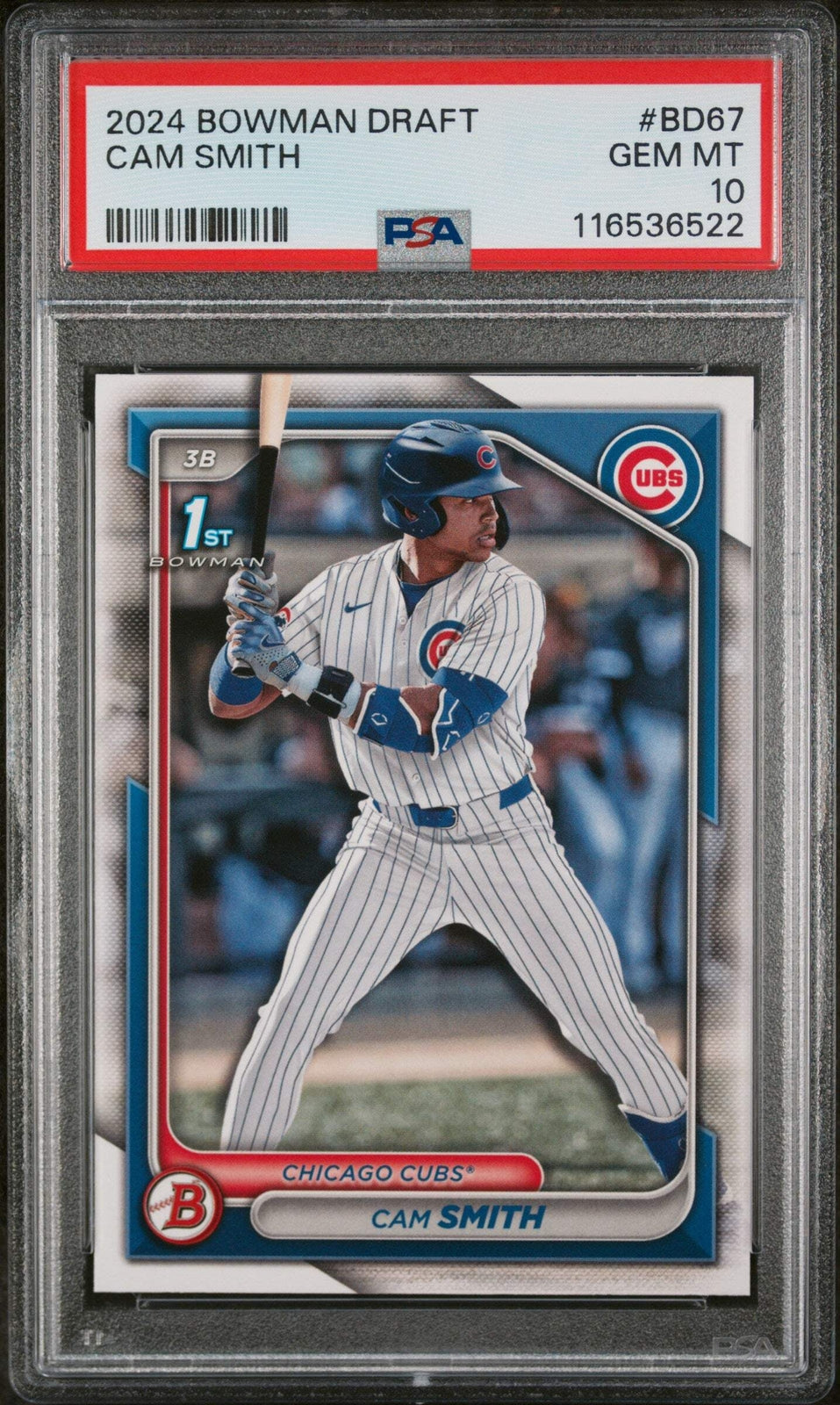 Graded 2024 Topps Bowman Draft Cam Smith #BD67 Rookie RC Baseball Card PSA 10