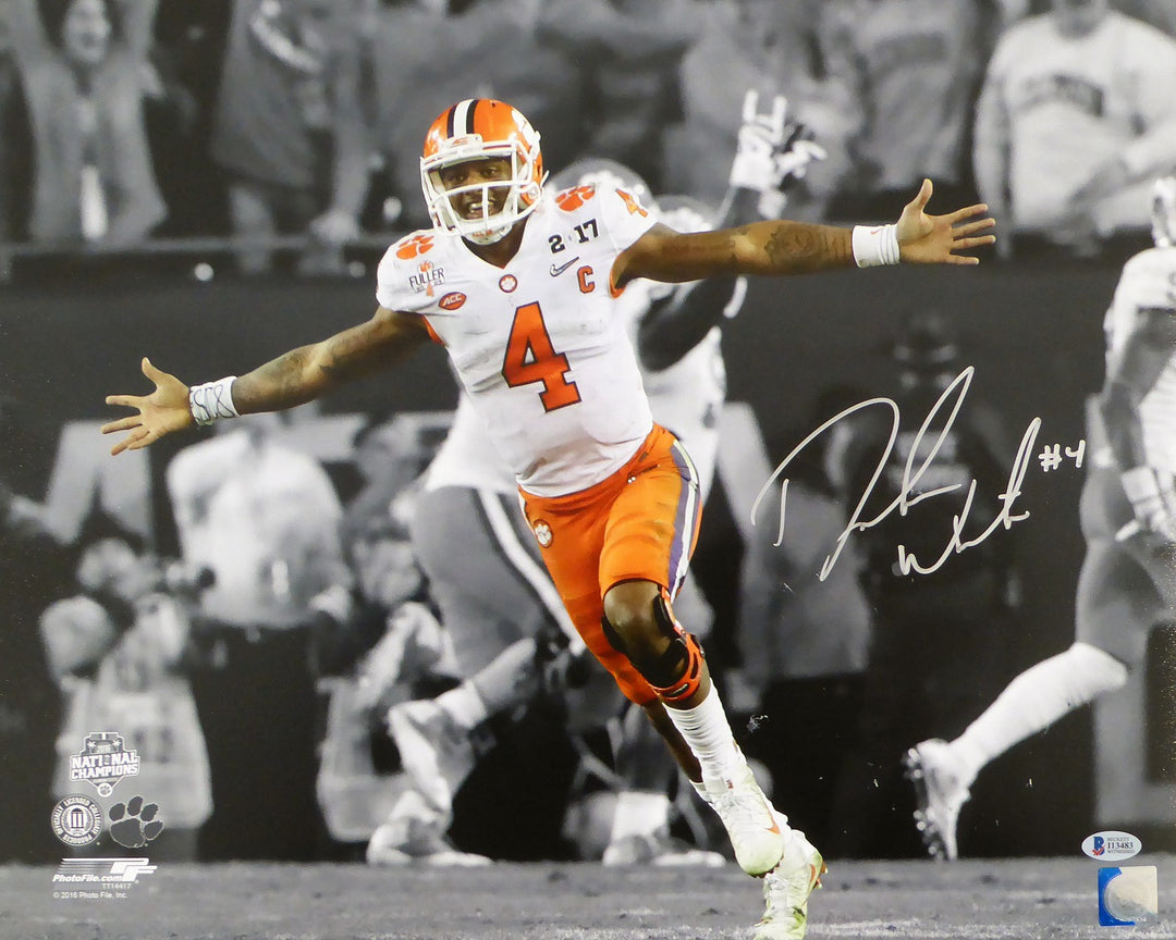 Deshaun Watson Signed 16x20 Photo Clemson Tigers In Silver Beckett BAS