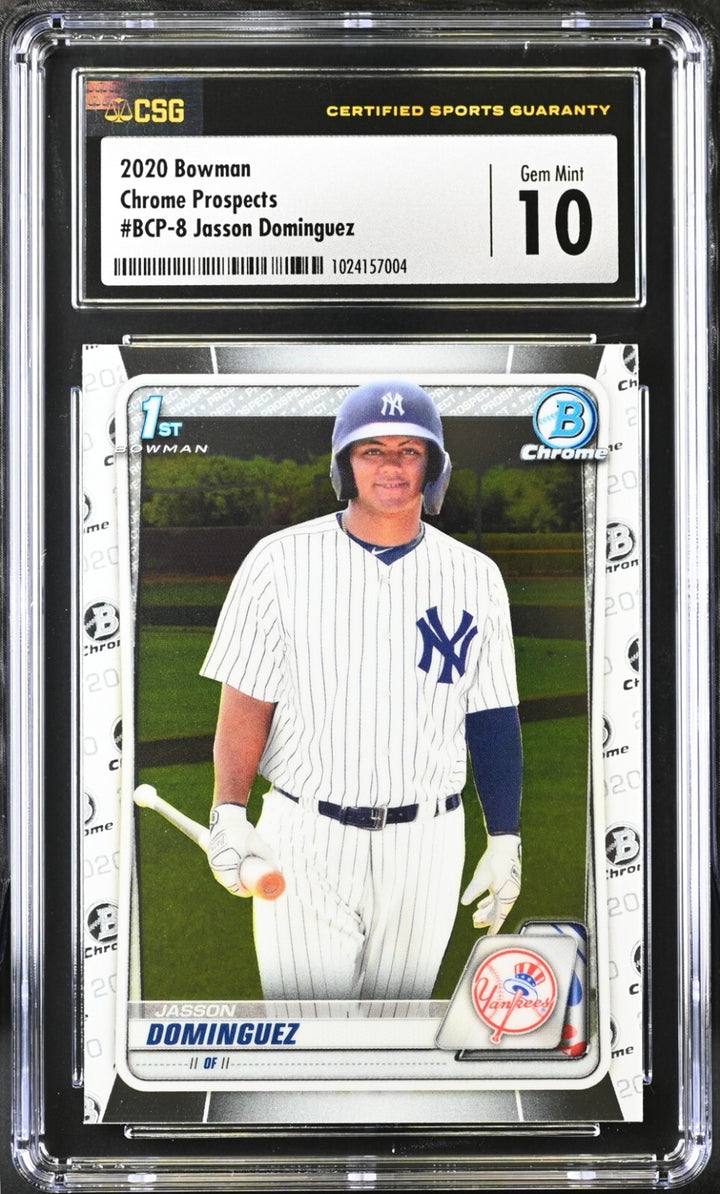 Jasson Dominguez 2020 Bowman Chrome Prospects Rookie Card-CSG Graded 10 Gem Mint