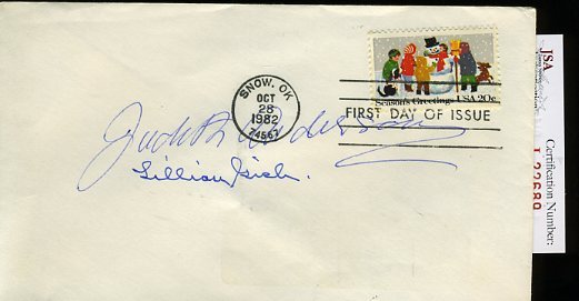 Dame Judith Anderson Lillian Gish Signed Jsa Certed Fdc Authentic Autograph