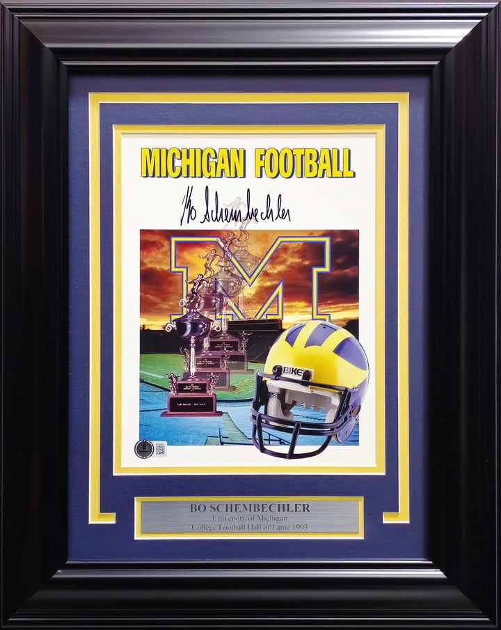Bo Schembechler Signed Framed 8x10 Photo Michigan Wolverines Beckett #BM04044