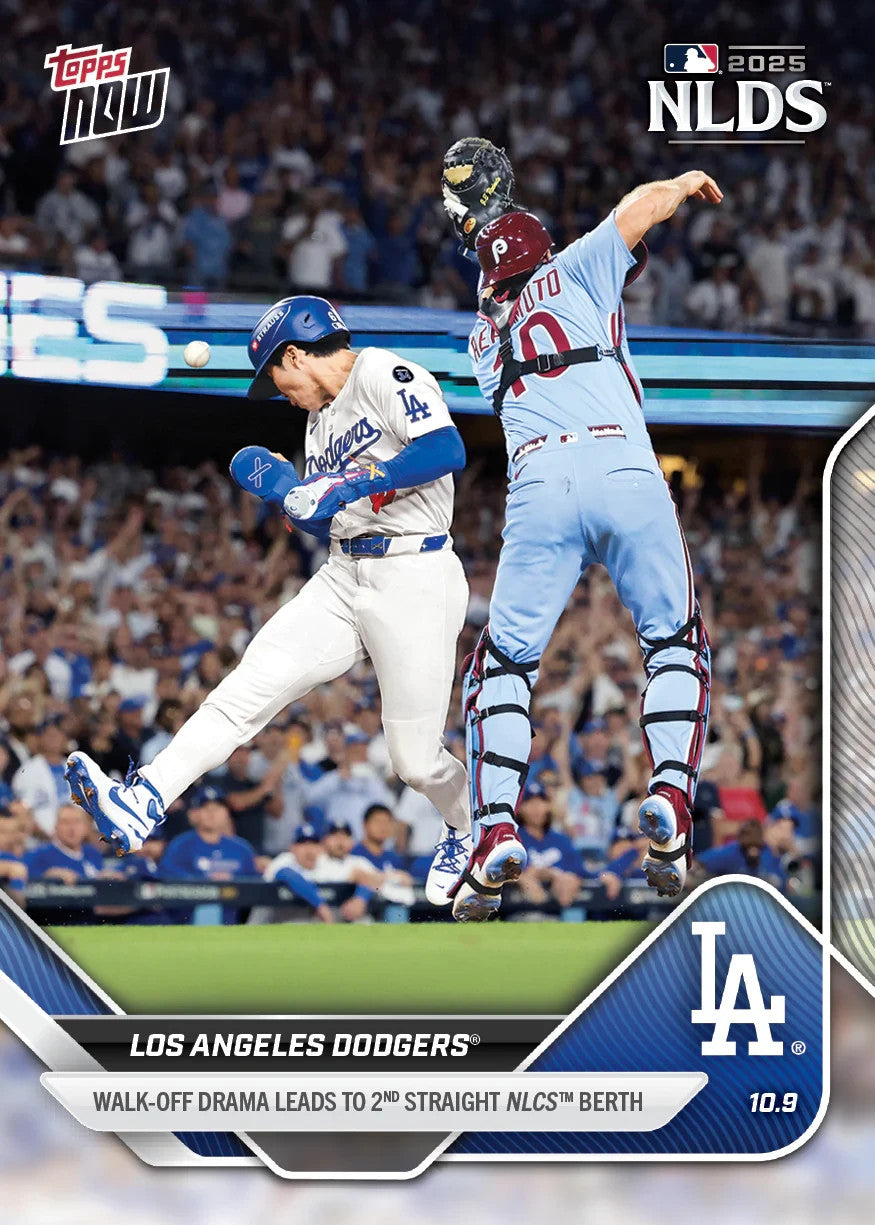 LA DODGERS WALK OFF DRAMA LEADS TO 2nd NLCS BERTH TOPPS NOW TEAM PHOTO CARD #847