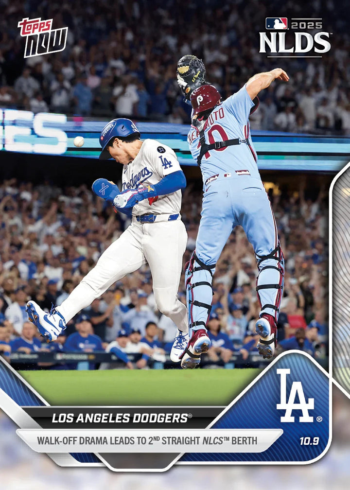LA DODGERS WALK OFF DRAMA LEADS TO 2nd NLCS BERTH TOPPS NOW TEAM PHOTO CARD #847