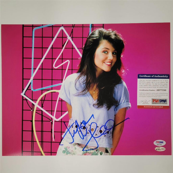 Tiffani Thiessen Signed 11x14 Photo Kelly Kapowski autograph ~ PSA/DNA COA