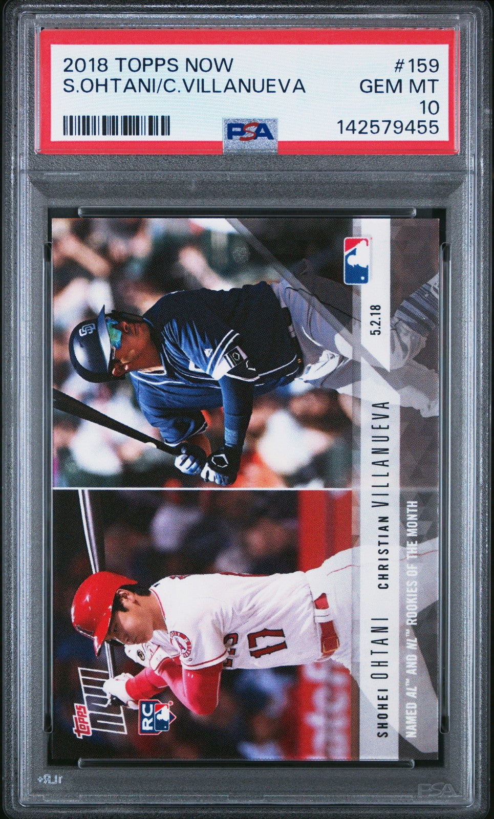 Graded 2018 Topps Now Shohei Ohtani #159 Rookies of the Month RC Card PSA 10