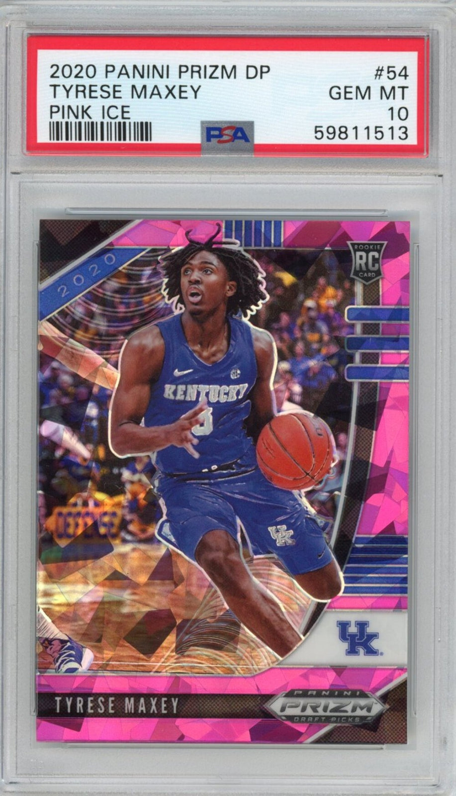 Graded 2020-21 Panini Prizm DP Tyrese Maxey #54 Pink Ice Rookie Card PSA 10 Mint