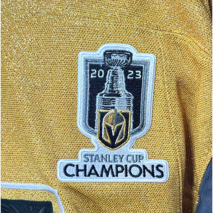 Michael Amadio Signed Vegas Golden Knights Gold Jersey Inscribed Champs IGM COA