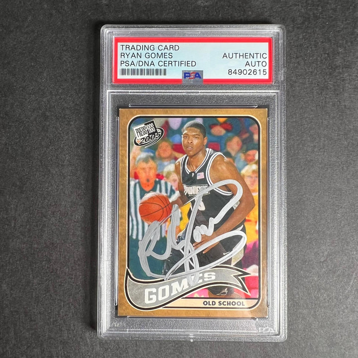 2005-06 Press Pass #7 Ryan Gomes Signed AUTO PSA Slabbed Providence