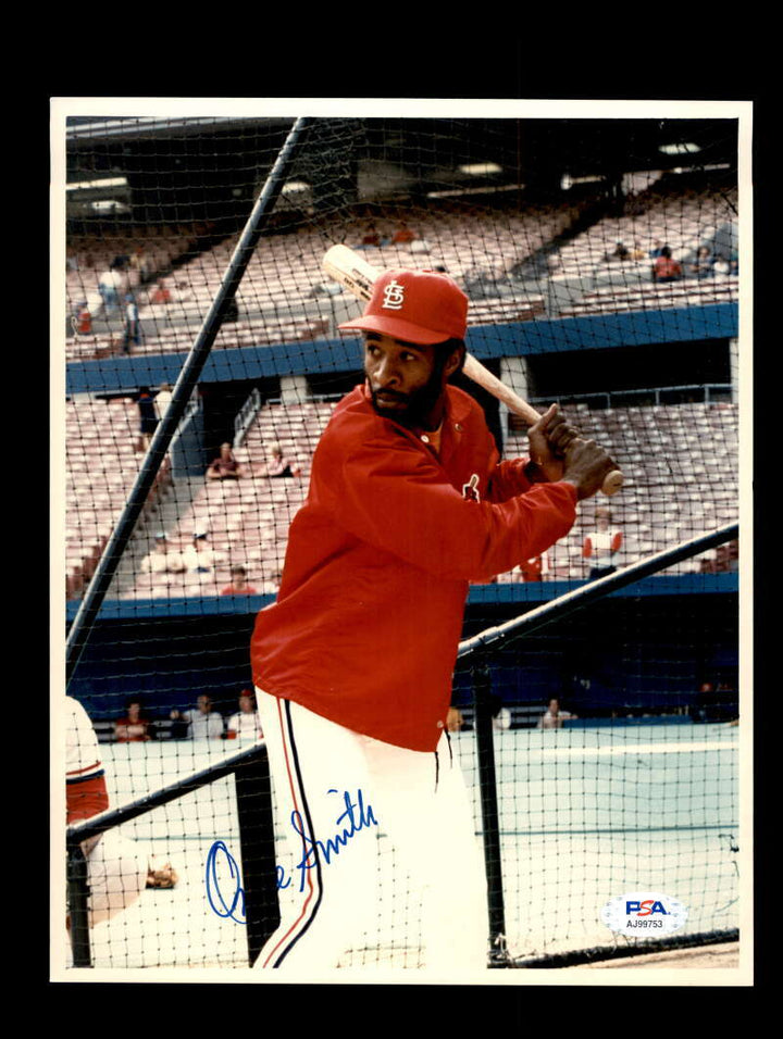 Ozzie Smith PSA DNA Signed 8x10 Photo Cardinals Autograph