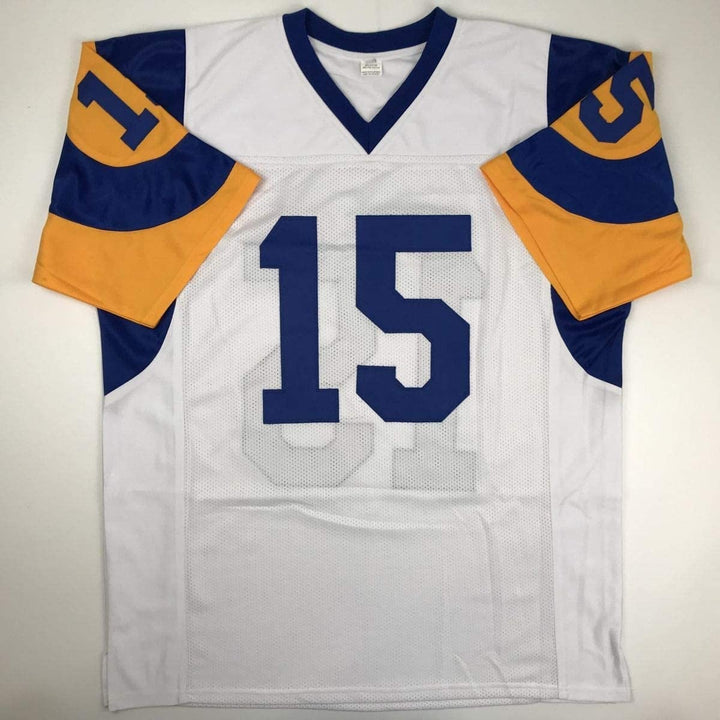 Autographed/Signed Vince Ferragamo Los Angeles LA White Jersey JSA COA