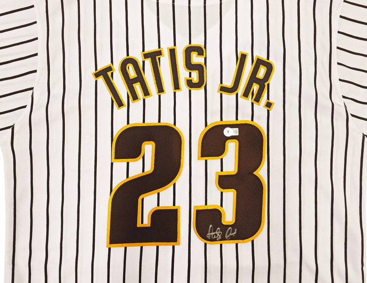 San Diego Padres Fernando Tatis Jr. Signed White Pinstripes Jersey Beckett Wit