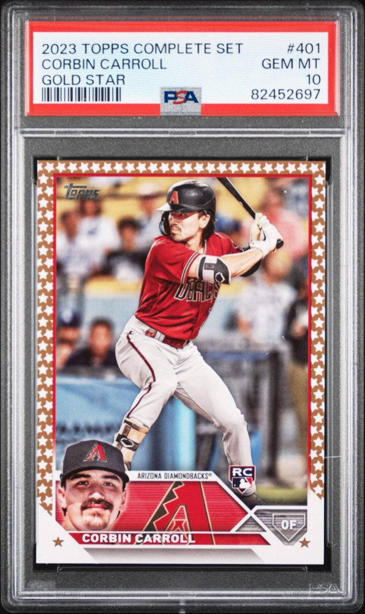 Graded 2023 Topps Corbin Carroll #401 Gold Star Rookie RC Baseball Card PSA 10