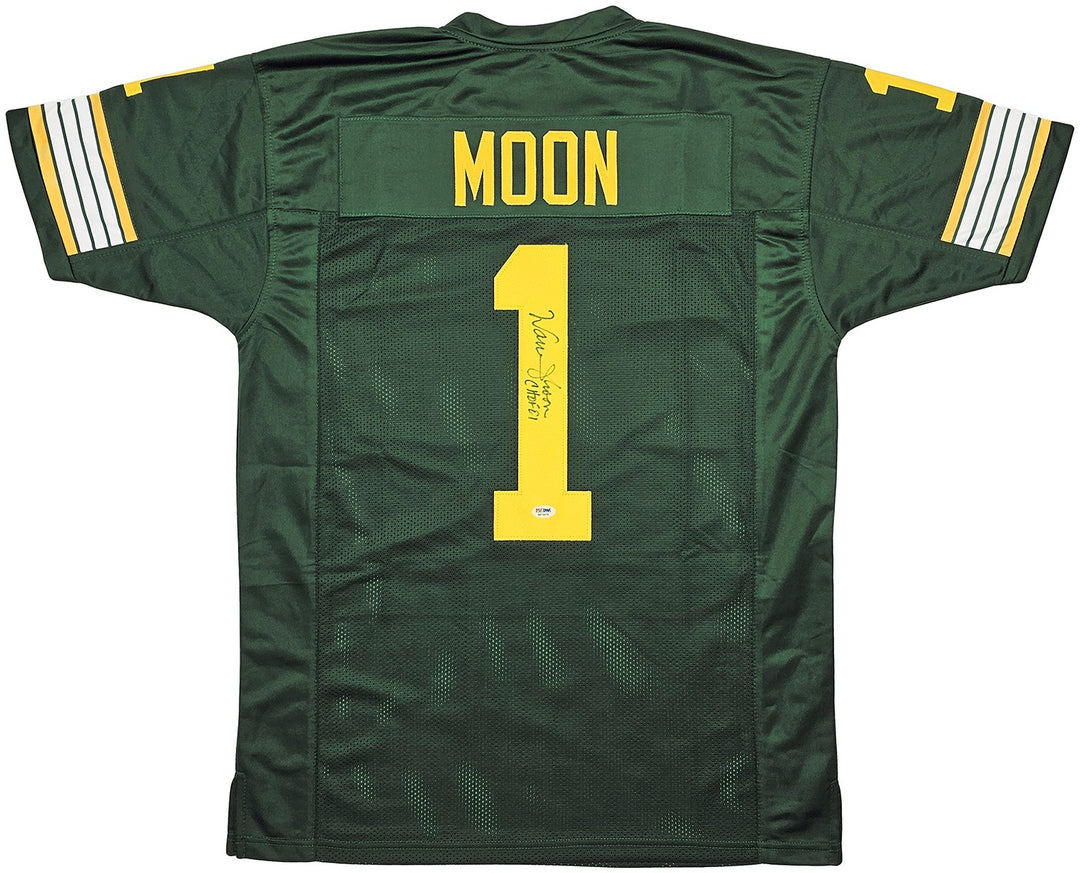 Edmonton Eskimos Warren Moon Autographed Signed Green Jersey "CHOF '01" PSA/DNA