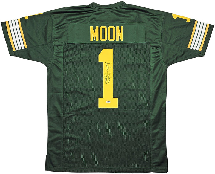 Edmonton Eskimos Warren Moon Autographed Signed Green Jersey "CHOF '01" PSA/DNA