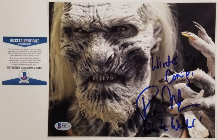 Ross Mullan signed Game Of Thrones 8x10 Photo + Inscription #4 ~ Beckett BAS COA