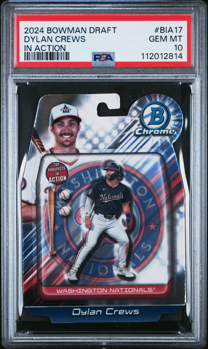 Graded 2024 Topps Bowman Draft Dylan Crews #BIA17 In Action Baseball Card PSA 10