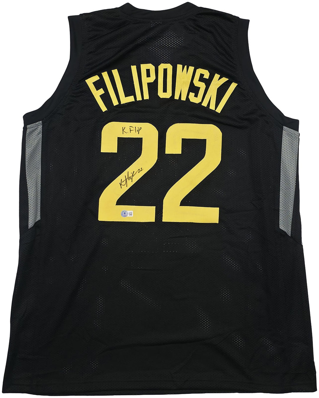 Utah Jazz Kyle Filipowski Signed Black Jersey "K Flip" Beckett Witness