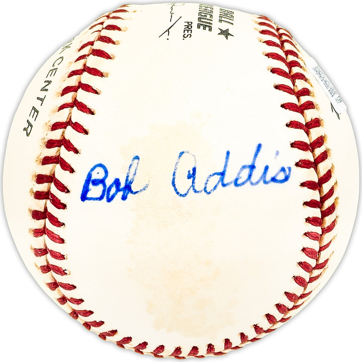 Bob Addis Signed Official NL Baseball Chicago Cubs Beckett BAS QR #BM25549