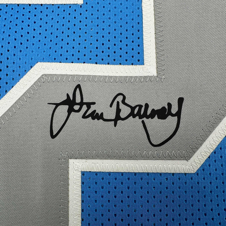 Facsimile Autographed Lem Barney Detroit Blue Reprint Jersey Size Men's XL