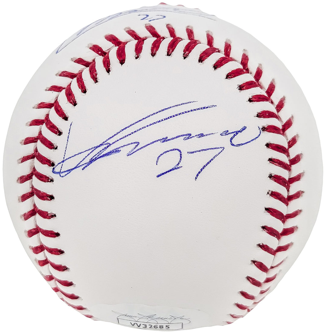 Vladimir Guerrero Jr. & Vladimir Guerrero Sr. Signed MLB Baseball JSA
