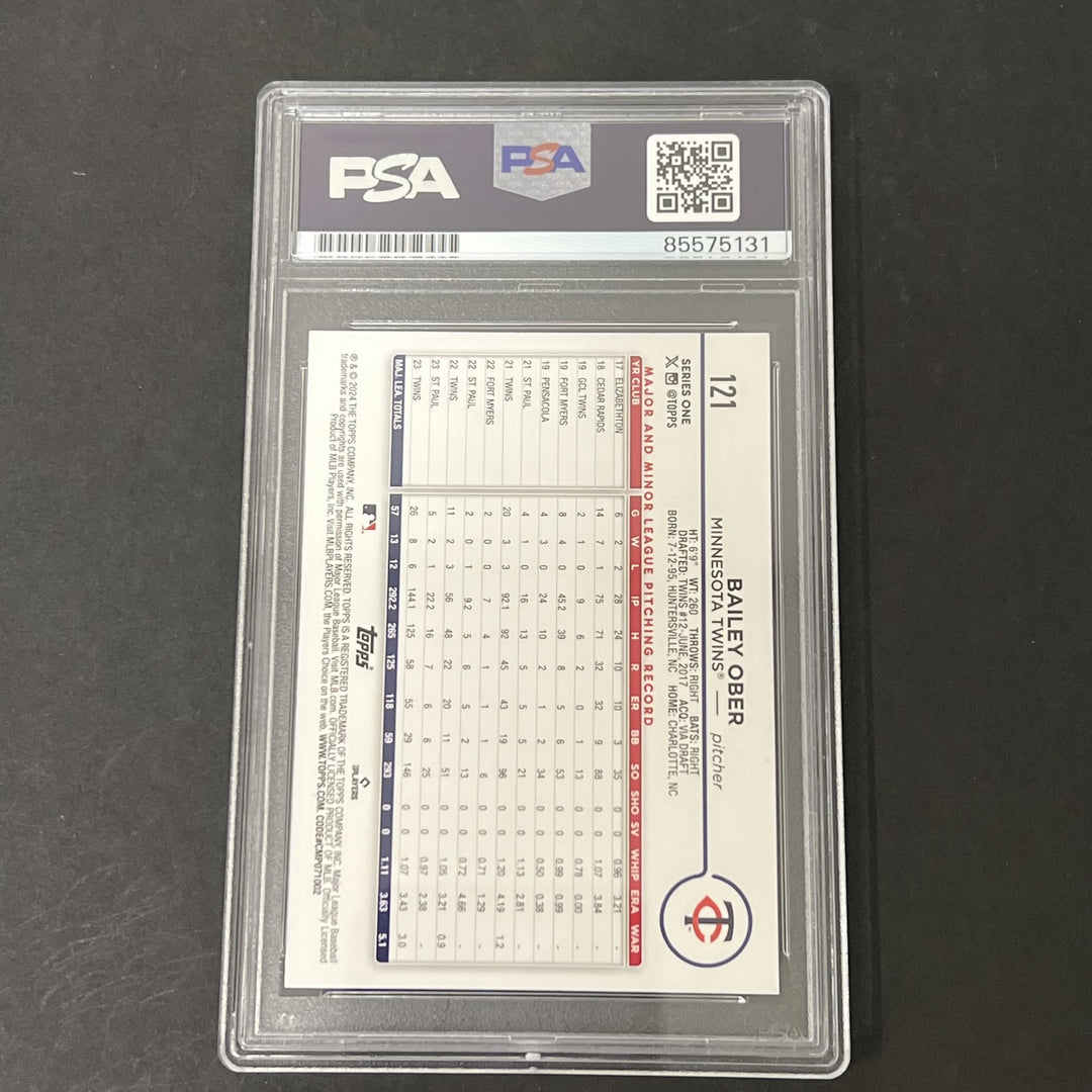 2024 Series One #121 Bailey Ober signed card PSA Auto Authentic Twins