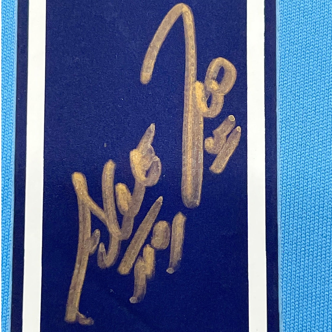 Framed Autographed/Signed Sergio Kun Aguero 33x42 Manchester Blue BAS COA