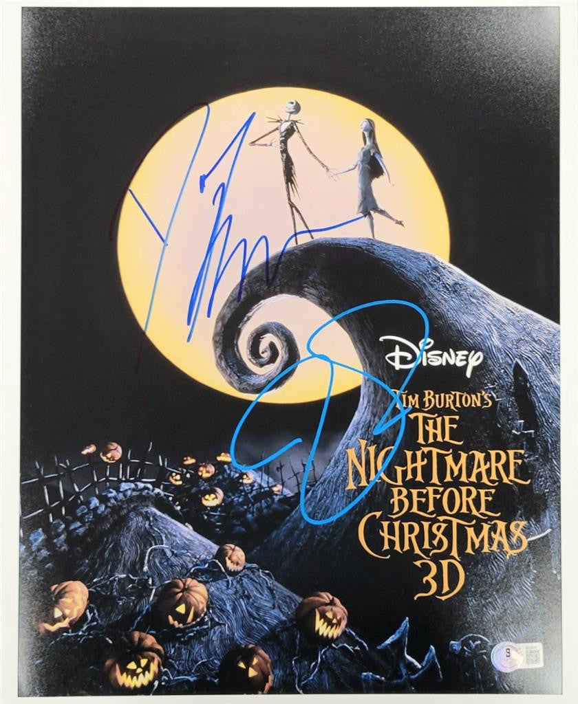 Tim Burton & Danny Elfman signed Nightmare Before Xmas 11x14 photo ~ Beckett BAS