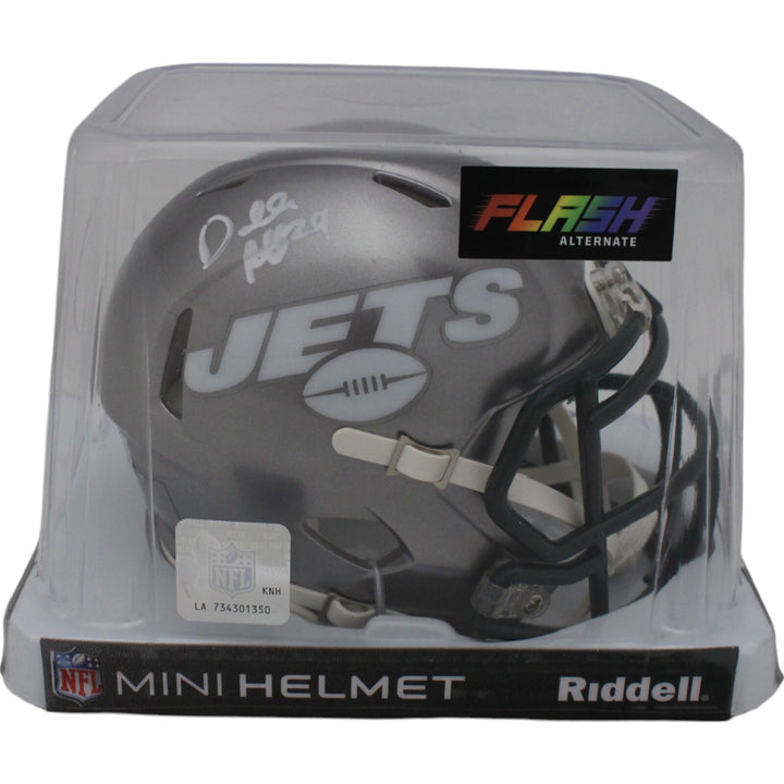 Darrelle Revis Autographed New York Jets Flash Mini Helmet Beckett 48134