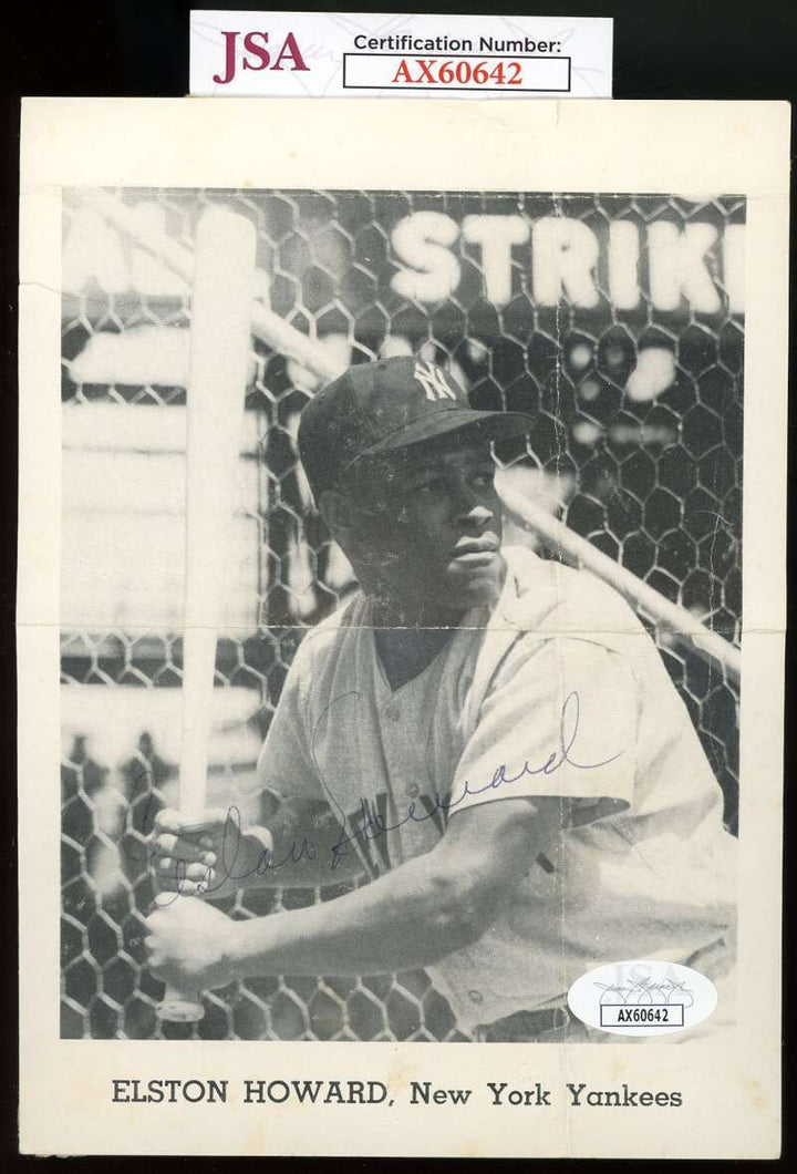 Elston Howard JSA Coa Signed 5x7 Photo Autograph Yankees
