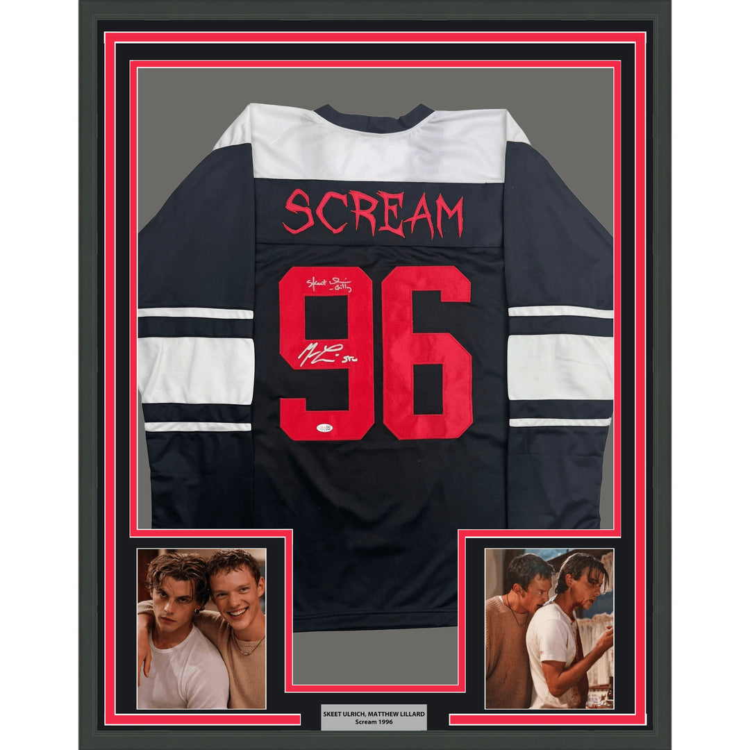 Framed Signed Skeet Ulrich & Matthew Lillard 35x39 Ghostface Jersey JSA COA