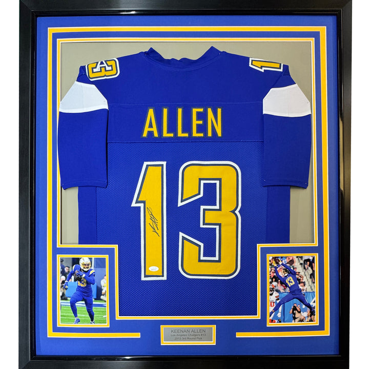 Framed Autographed/Signed Keenan Allen 33x42 Los Angeles CR Jersey JSA COA