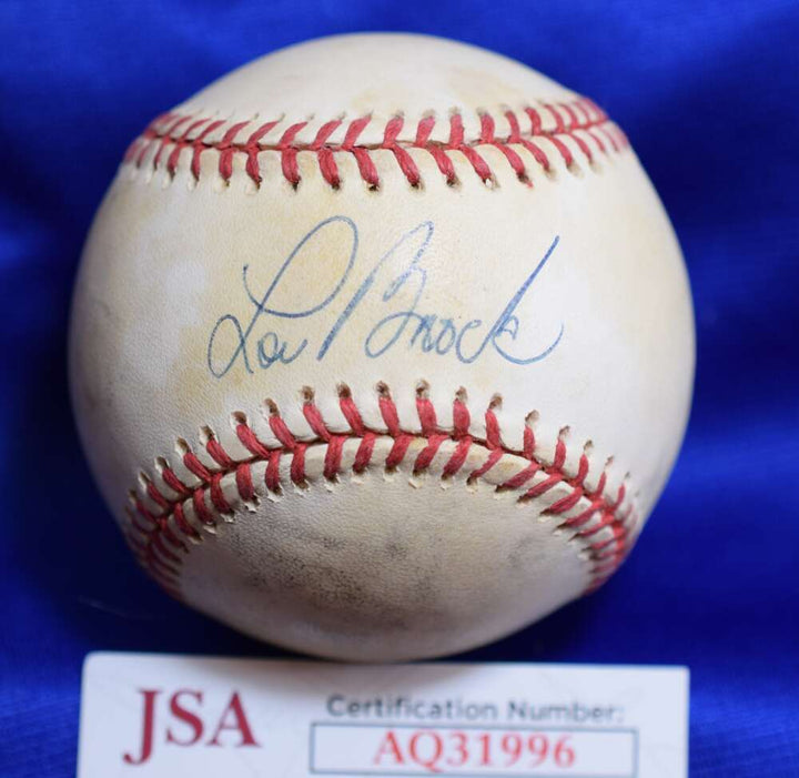 Lou Brock JSA COA Autographed National League Signed Baseball